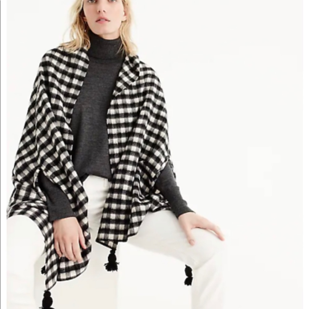 J.Crew Buffalo Check Wrap Size OS